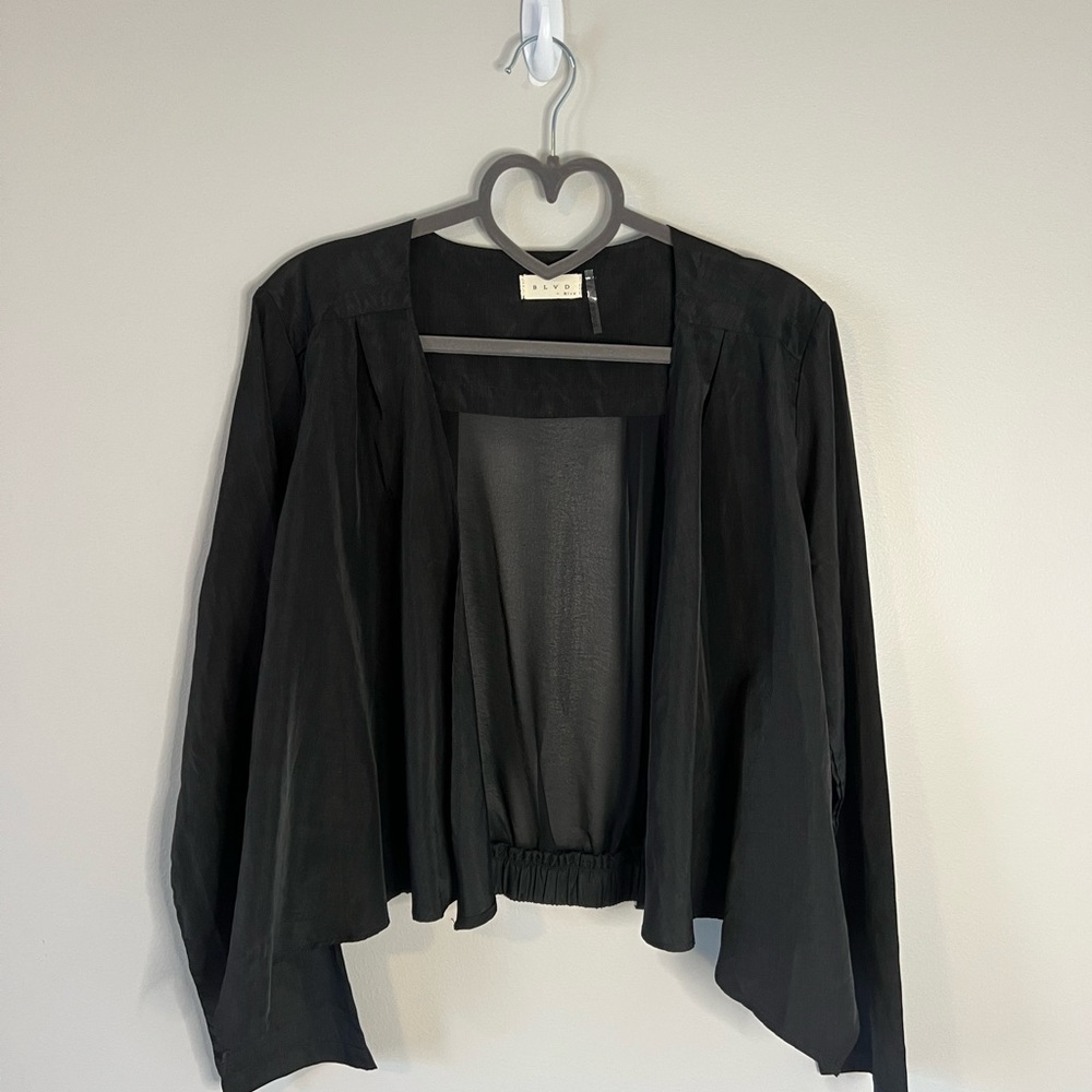 Black mesh cover up jacket